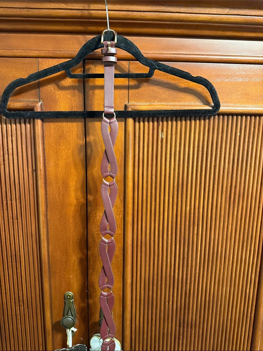 Braided Leather Belt in Dusty Mauve